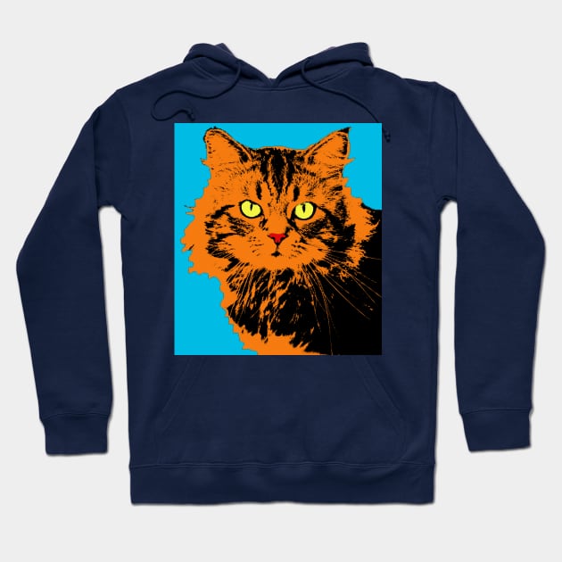 CAT POP ART BLUE Hoodie by NYWA-ART-PROJECT